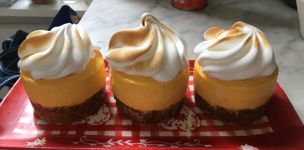 mini cheese cake de potiron meringués