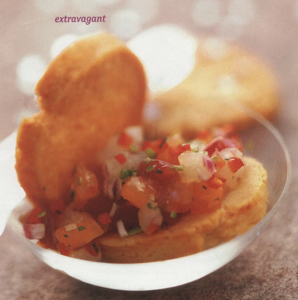 Sablés au parmesan, tartare de poissons